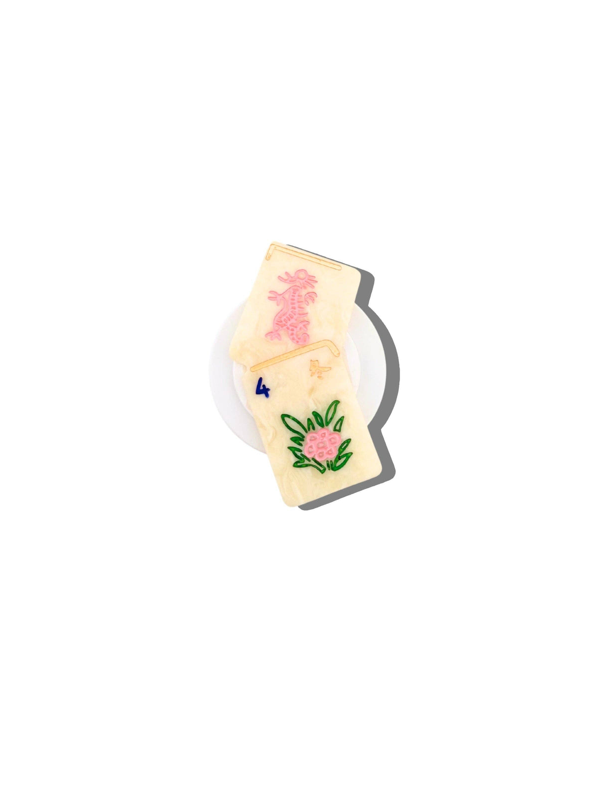 Hand-painted Flower Mahjong GripCharm | Eco-Friendly