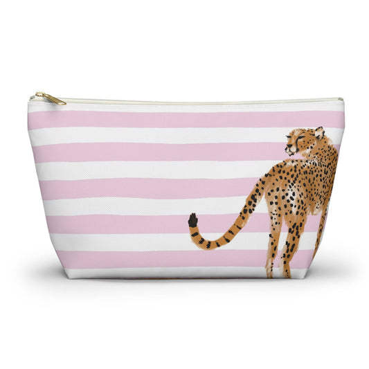 Britt Mills Mahjong Tile Pouch: Preppy Cheetah (Pink)