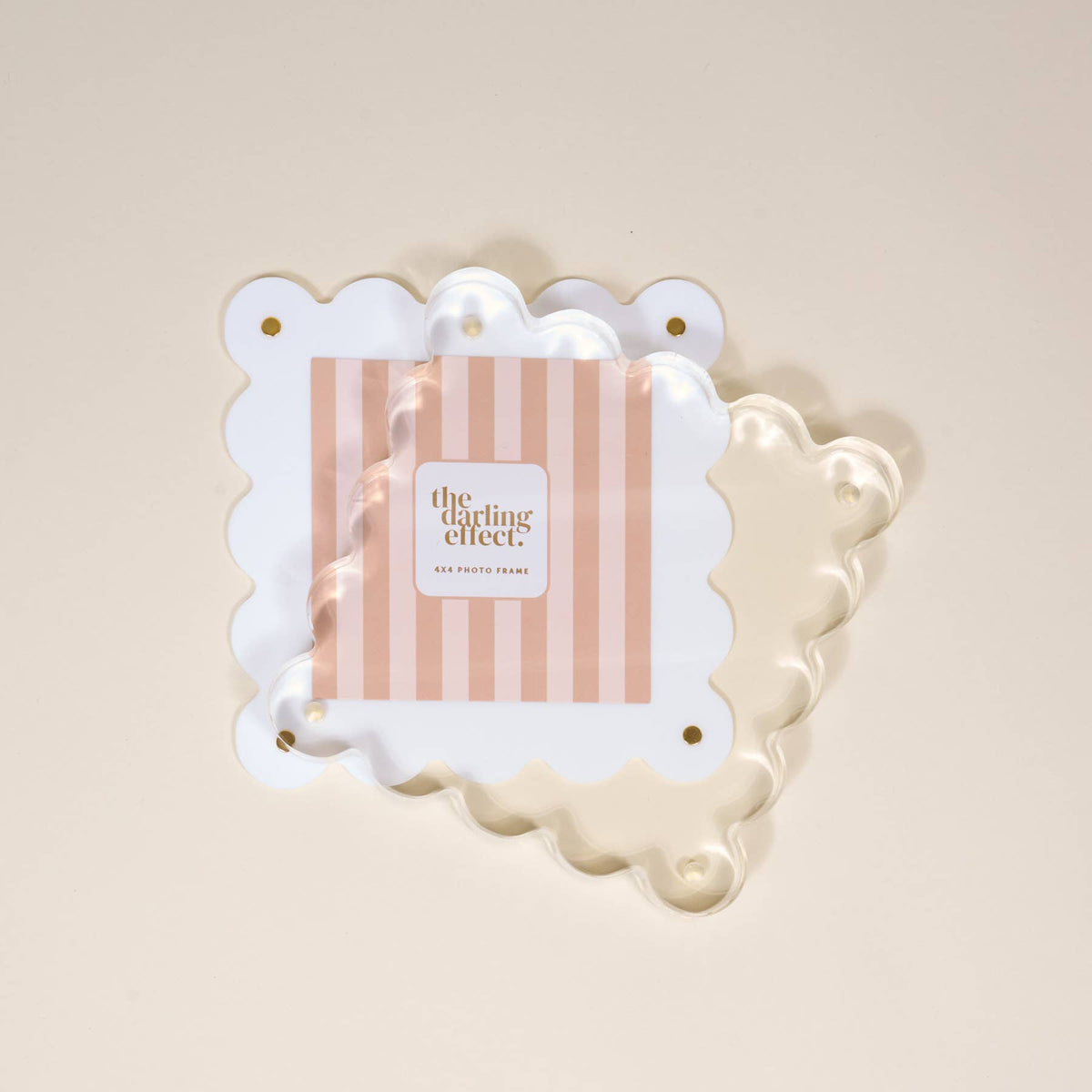 Square Scalloped Acrylic Picture Frame–White