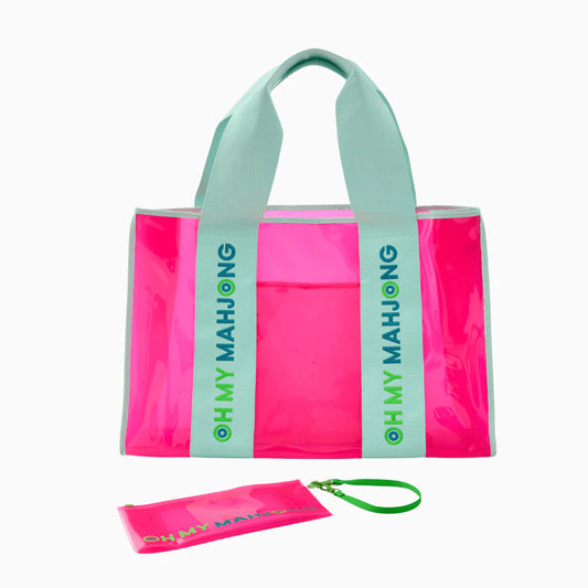 Beach Bag & Wristlet--Pink
